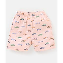 Babyhug Cotton Knit Boxers Checks & Cars Print Pack of 3 - Blue & Pink