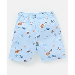 Babyhug Cotton Knit Boxers Checks & Cars Print Pack of 3 - Blue & Pink