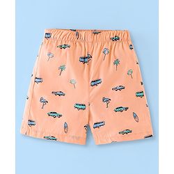 Babyhug Cotton Boxers Checks & Dino Print Pack of 3- Orange Pink & White