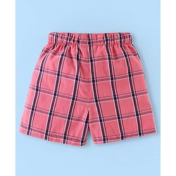 Babyhug Cotton Boxers Checks & Dino Print Pack of 3- Orange Pink & White