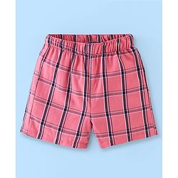 Babyhug Cotton Boxers Checks & Dino Print Pack of 3- Orange Pink & White