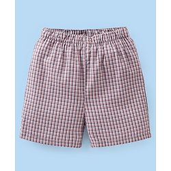 Babyhug Cotton Woven Boxer Checks & Surfboard Print Pack of 3 - White & Blue