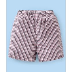 Babyhug Cotton Woven Boxer Checks & Surfboard Print Pack of 3 - White & Blue