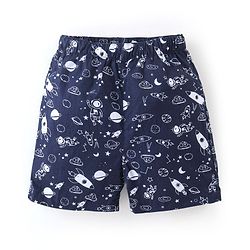 Babyhug Cotton Knit Boxer Checks & Space Print Pack of 3 - Beige Red & Blue