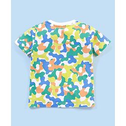Babyhug Cotton Half Sleeves T-Shirt with Camo Print - Green