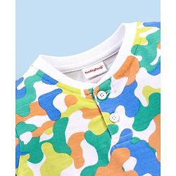 Babyhug Cotton Half Sleeves T-Shirt with Camo Print - Green