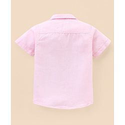 Babyhug Cotton Linen Half Sleeves Solid Colour Shirt - Light Pink