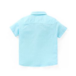 Babyhug Cotton Linen Half Sleeves Solid Colour Shirt - Light Pink