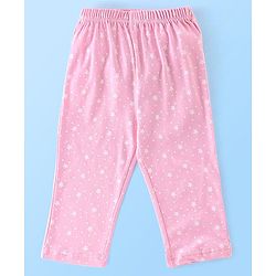 Babyhug Cotton Knit Full Sleeves Night Suit Star Print - Pink