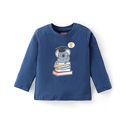 Babyhug Cotton Knit Full Sleeves Night Suit with Koala Print - Navy