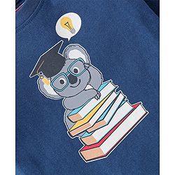 Babyhug Cotton Knit Full Sleeves Night Suit with Koala Print - Navy