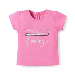 Babyhug Cotton Knit Short Sleeves Clouds Printed Night Suit - Pink