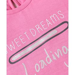 Babyhug Cotton Knit Short Sleeves Clouds Printed Night Suit - Pink