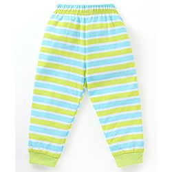 Baabyhug Cotton Knit Half Sleeves Night Suit Monster Print - Green & Multicolor