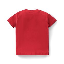 Babyhug Cotton Half Sleeves T-Shirt Hippo & Giraffe Print- Red