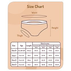 Babyhug 100% Cotton Padded Underwear Diapers Pack of 3 Size 0 Cloud Print - Multicolour