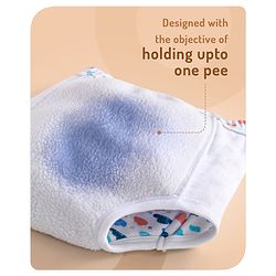 Babyhug 100% Cotton Padded Underwear Diapers Pack of 3 Size 0 Cloud Print - Multicolour