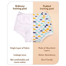 Babyhug 100% Cotton Padded Underwear Diapers Pack of 3 Size 0 Cloud Print - Multicolour