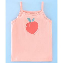 Babyhug 100% Cotton Singlet Slips Heart Print Pack of 3 - Red White & Peach