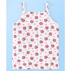 Babyhug 100% Cotton Singlet Slips Heart Print Pack of 3 - Red White & Peach