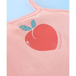 Babyhug 100% Cotton Singlet Slips Heart Print Pack of 3 - Red White & Peach
