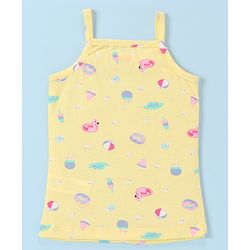 Babyhug 100% Cotton Knit Slip Flamingo & Floral Print Pack Of 3 - Blue Pink & Yellow