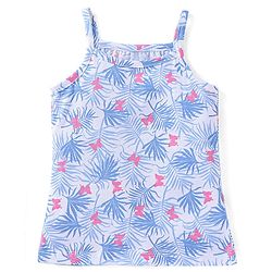 Babyhug 100% Cotton Singlet Slips Butterfly Print Pack of 3 - Blue & Purple