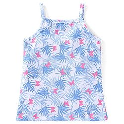 Babyhug 100% Cotton Singlet Slips Butterfly Print Pack of 3 - Blue & Purple