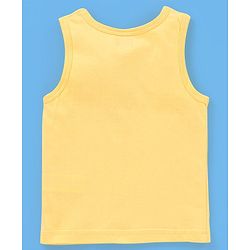 Babyhug 100% Cotton Knit Sleeveless Striped Sando Frog Print Pack of 3 - Yellow & Green
