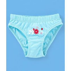 Babyhug 100% Cotton Floral Printed Panties Pack Of 3 - Blue Pink & White