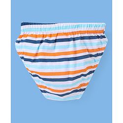 Babyhug 100% Cotton Briefs Star Print Pack of 3 - Blue White & Orange