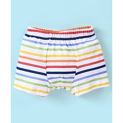 Babyhug 100% Cotton Car Printed Trunk Pack of 3 - White & Blue