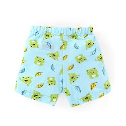 Babyhug 100% Cotton Knit Trunks Frog & Striped Print Pack of 3 - Blue & Yellow