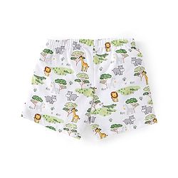 Babyhug 100% Cotton Animal Printed Trunk Pack of 3 - White Blue & Green