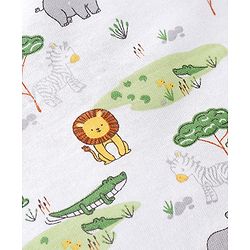 Babyhug 100% Cotton Animal Printed Trunk Pack of 3 - White Blue & Green