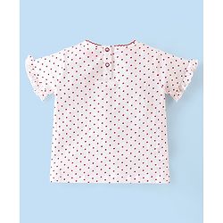 Babyhug 100% Cotton Knit Dungaree and Half Sleeves Top Set Bunny Print - Pink