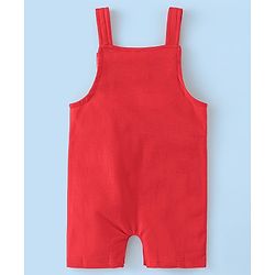 Babyhug 100% Cotton Knit Dungaree and Half Sleeves Top Set Bunny Print - Pink