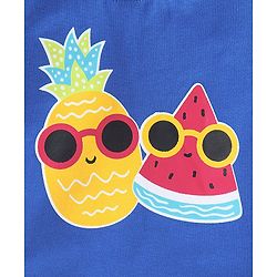Babyhug Cotton Knit Half Sleeves T-Shirt with Fruity Print - Blue
