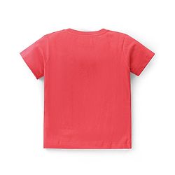 Babyhug Cotton Knit Half Sleeves T-Shirt Dino Print - Red