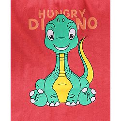 Babyhug Cotton Knit Half Sleeves T-Shirt Dino Print - Red