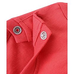 Babyhug Cotton Knit Half Sleeves T-Shirt Dino Print - Red