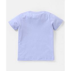 Babyhug Cotton Knit Half Sleeves T-Shirt with Dino Print - Blue