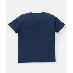 Babyhug Cotton Half Sleeves T-Shirt Text Print- Navy Blue