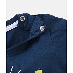 Babyhug Cotton Half Sleeves T-Shirt Text Print- Navy Blue