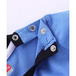 Babyhug Cotton Knit Half Sleeves T-Shirt Monster Print - Blue