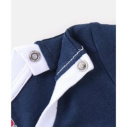 Babyhug Cotton Half Sleeves T-Shirt Text Print- Navy Blue
