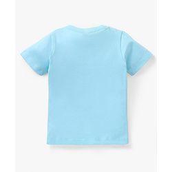 Babyhug Cotton Jersey Knit Half Sleeves T-Shirt Dino Print - Sky Blue