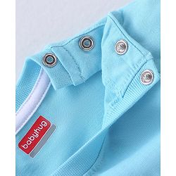 Babyhug Cotton Half Sleeves T-Shirt with Space Print - Sky Blue
