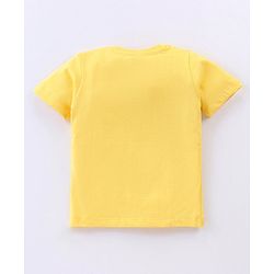 Babyhug Cotton Half Sleeves T-Shirt with Dino Print - Yellow