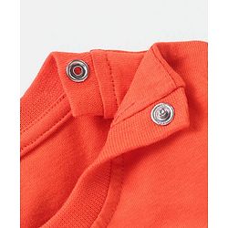 Babyhug Cotton Knit Half Sleeves T-Shirt with Panda Print - Orange
